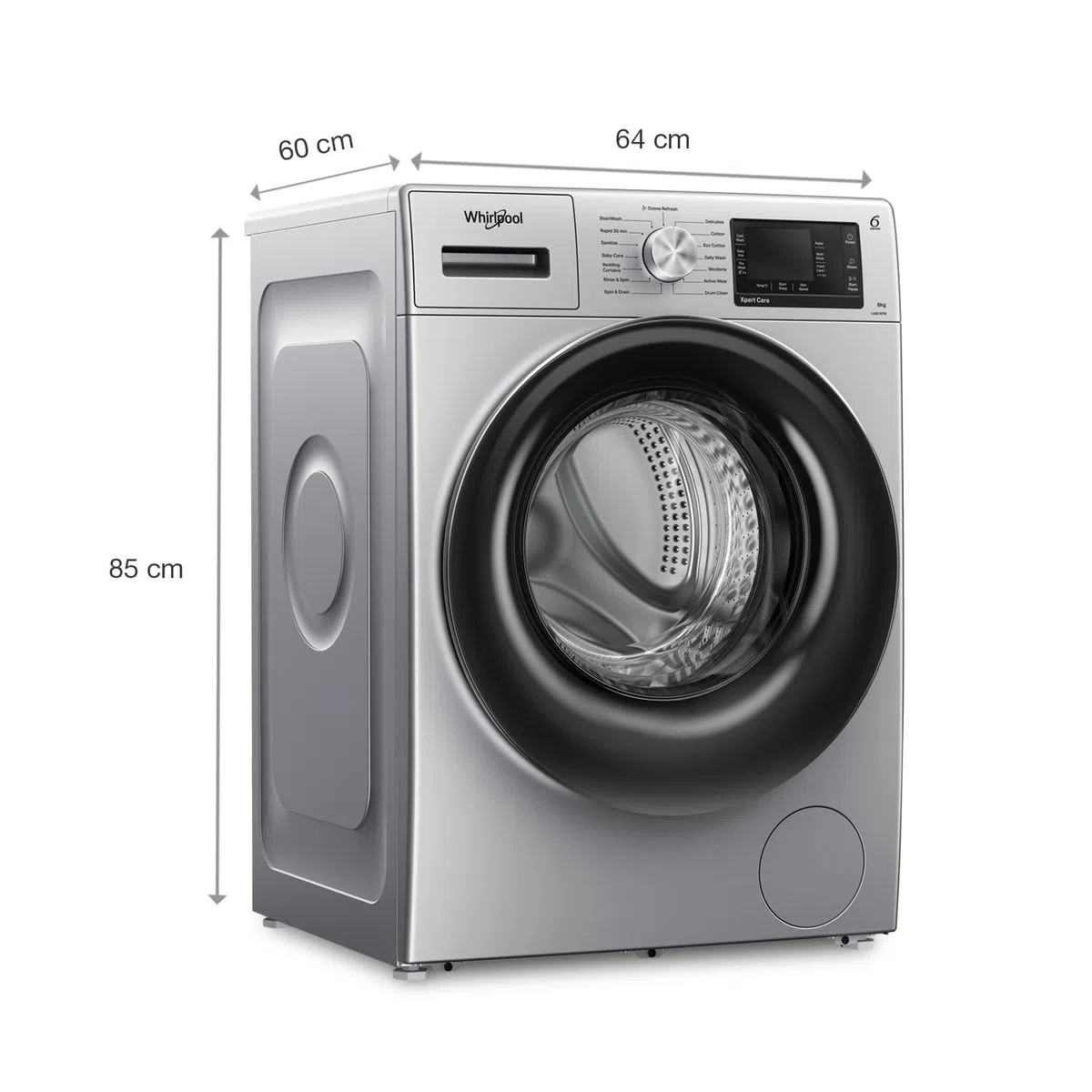 Whirlpool Xpert Care 8kg 5 Star Front Load Washing Machine with Ozone Air Refresh Technology & Heater (Inverter)