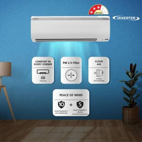 Daikin 2023 Model 1.5 Ton 3 Star Split Inverter AC with PM 2.5 Filter – White (MTKL50UV16V3/RKL50UV16V/ V3/MTKL50UV16VA/RKL50UV16VA, Copper Condenser)