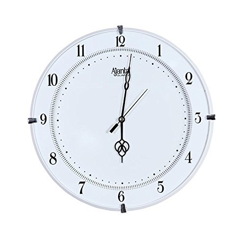 Ajanta Quartz Plastic Wall Clock with Round Dial Shape 897 White for Office and Home