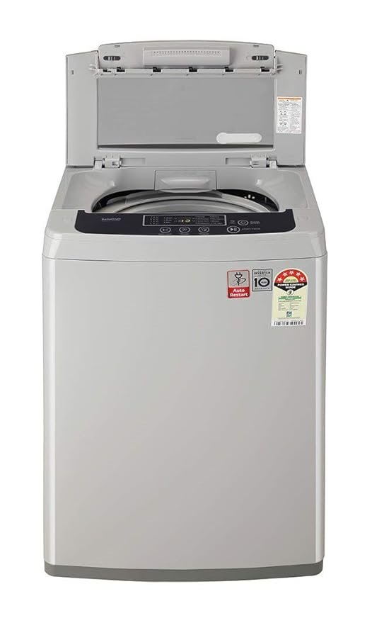 LG 6.5 Kg 5 Star Smart Inverter Fully-Automatic Top Loading Washing Machine Appliance (T65SKSF1Z, Middle Free Silver) 2020