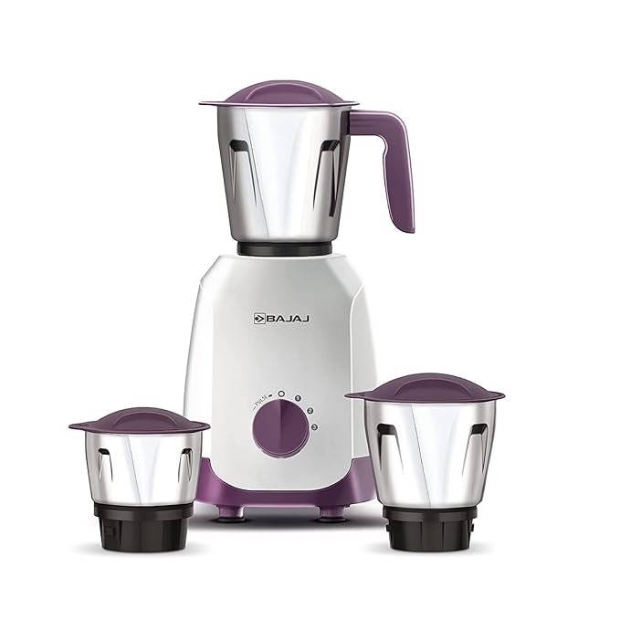 Hullaards BAJAJ Elegance Ninja Series Purple 500 Mixer Grinder (3 Jars, White & Purple)