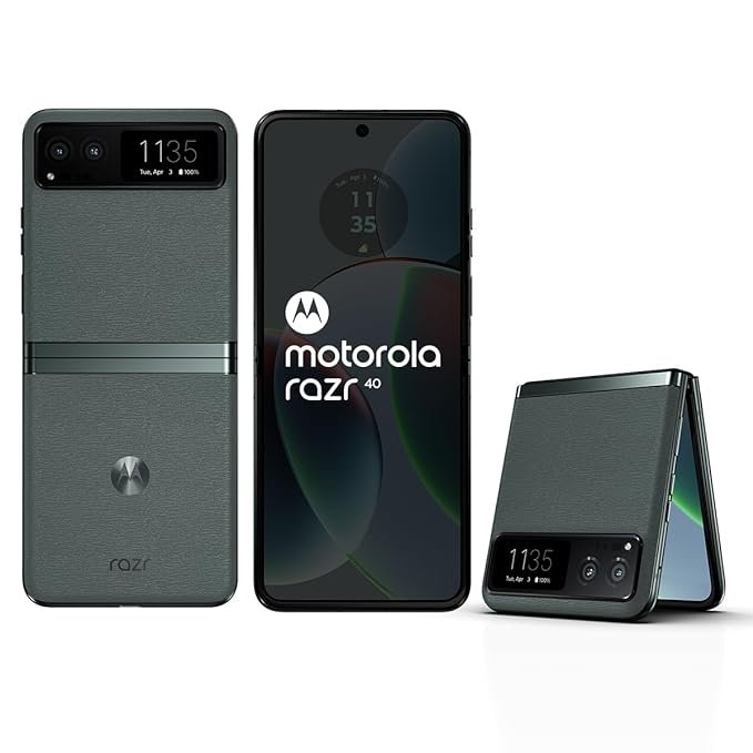 Motorola razr 40 (Sage Green, 8GB RAM, 256GB Storage) | External AMOLED Display | 6.9" AMOLED 144Hz Display | 64MP Main Camera | Android 13