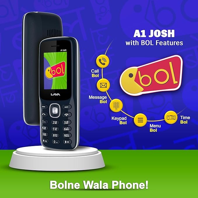 Lava A1 Josh with BOL Feature Mobile Phone | Super Saving Battery Mode | Auto Call Recording | 22 Launguages Read Support | Call Blink Notification