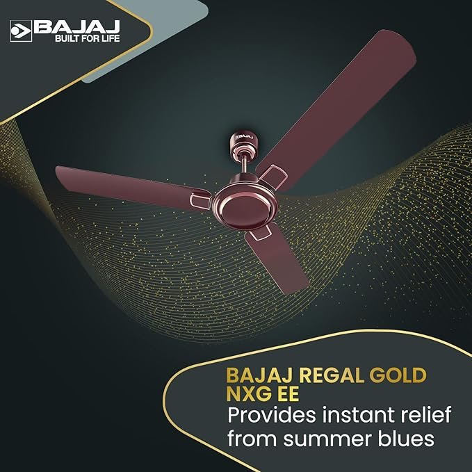 Bajaj Regal Gold NXG EE 1200mm Premium & Designer Ceiling Fans for Home|BEE StarRated Energy Efficient|Strong 14-Pole Motor|High Air Delivery| 2-Yr Warranty Duck White Ceiling Fan