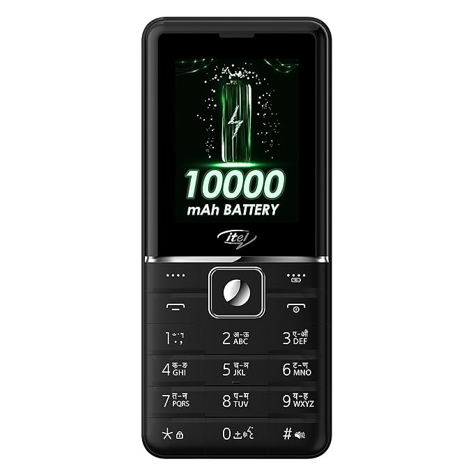 itel Power 900 Power bank Mobile Phone,10000 mAh with 7 months Battery Back up, 10W Charging Support and 2.8 inch Display | Black