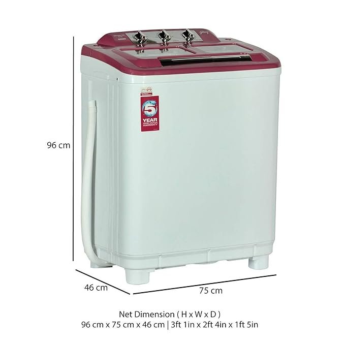 Godrej SAWM GWS-6502 PPC Semi-automatic Top-loading Washing Machine (6.5 Kg, Coral Pink)