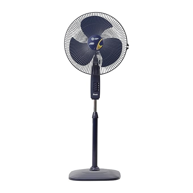 Orient Electric High Speed 400 MM Stand 37 Trendz Pedestal Fans with 3-Speed Piano Switch Control | Adjustable Height | 90-Degree Oscilation | 100% Copper Motor | 2 Years Warranty | Electric Blue