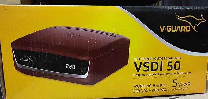 V-Guard VSDI 50 Digital Volt. Stab. for Refrigerator (165L to 300L, Red, Cherry)