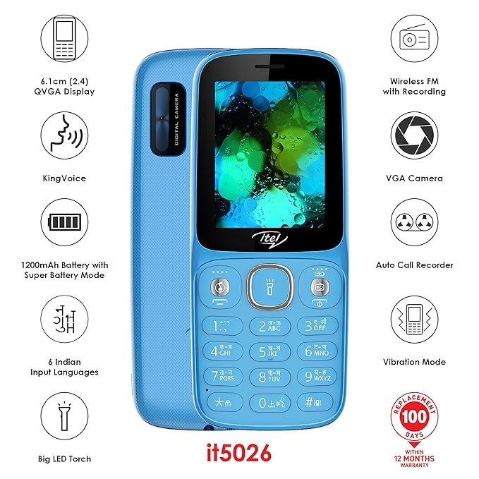 itel it5026 (6.1cm,Kingvoice, Blue)