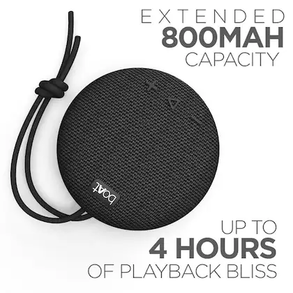 boAt Stone 193 With 5W Immersive Sound, IPX7 Water & Splash Shield, Lightweight & Portable, Dual Mode- Bluetooth & AUX, 4 hrs playback, TWS Feature for 2x Impact, Built-in mic, Type-C Charging (Pitch Black)